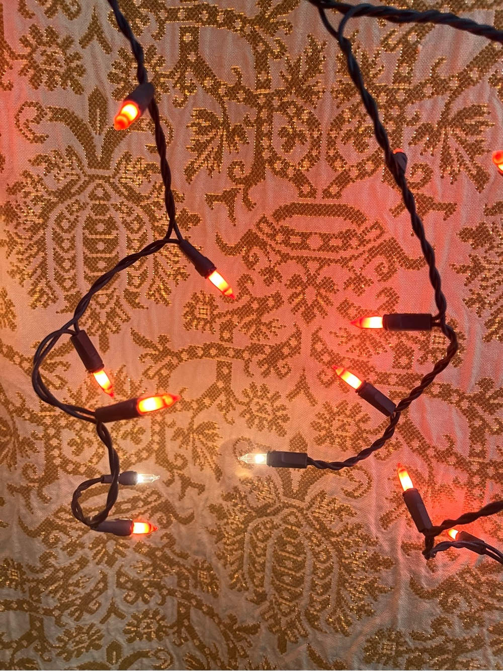 Halloween Icicle String Lights Orange and White (2 Sets)